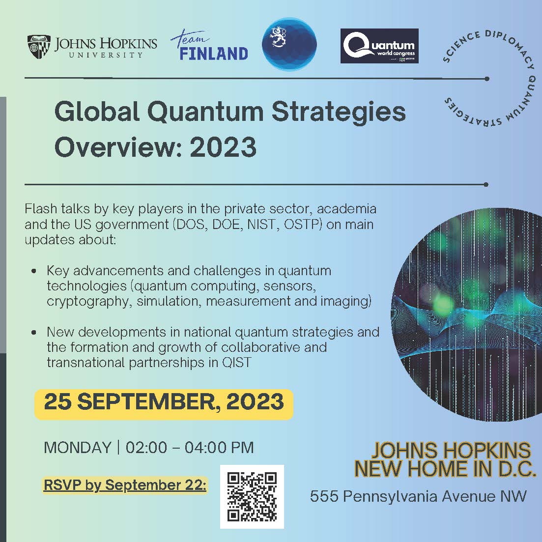 9/25/23: Quantum Science Diplomacy Event at Johns Hopkins 555 ...